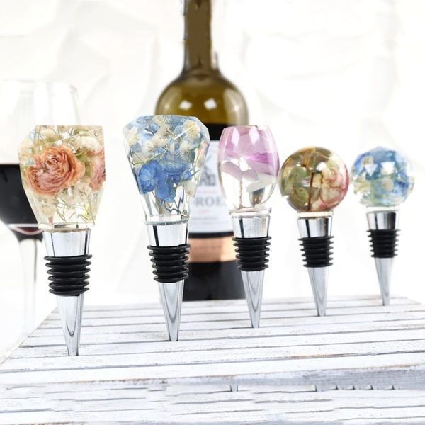 DIY Crystal Epoxy Resin Red Wine Stopper Silicone Mold, Style: 5 Molds+5 Red Wine Plug - Image 6
