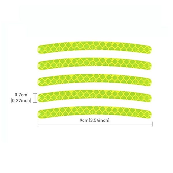 20pcs / Set Car Wheel Reflective Stickers 3D Personal Decoration Tire Warning Stickers (Fluorescence) - Image 3