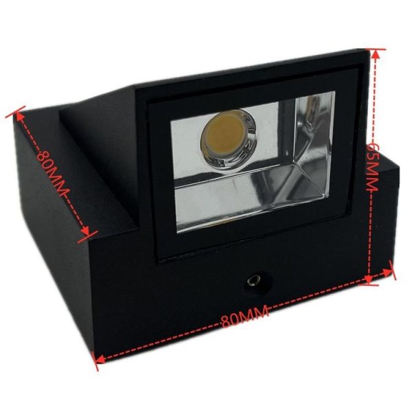 Outdoor Square Waterproof Wall Light, Power: Single K 3W (Warm White) - Image 3