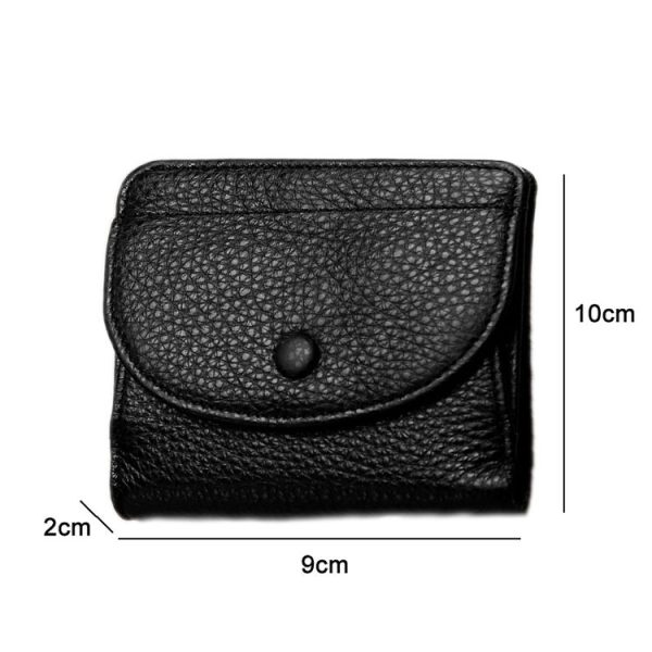 TP-195 Genuine Leather Natural Tumbled Buckle RFID Coin Purse (Blue) - Image 3