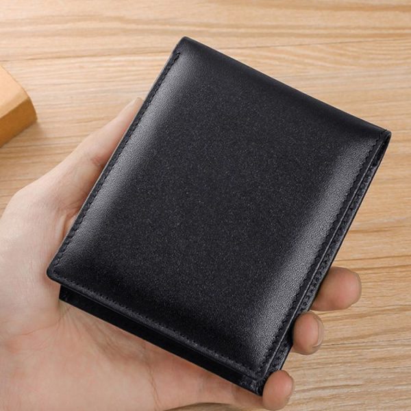 TP-215 Leather RFID Anti-theft Tri-fold Short Wallet (Black) - Image 6