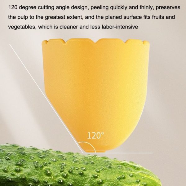 Kitchen Splash Resistant Stainless Steel Home Fruit Peeler (Lemon Yellow) - Image 4