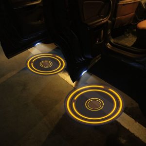 LED Infrared Induction Car Door Welcome Light Night Projection Ambient Light, Specification: Energy Circle (Yellow) (1 Pair / Box)