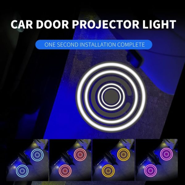LED Infrared Induction Car Door Welcome Light Night Projection Ambient Light, Specification: Cat Claw (Yellow) (1 Pair / Box) - Image 7