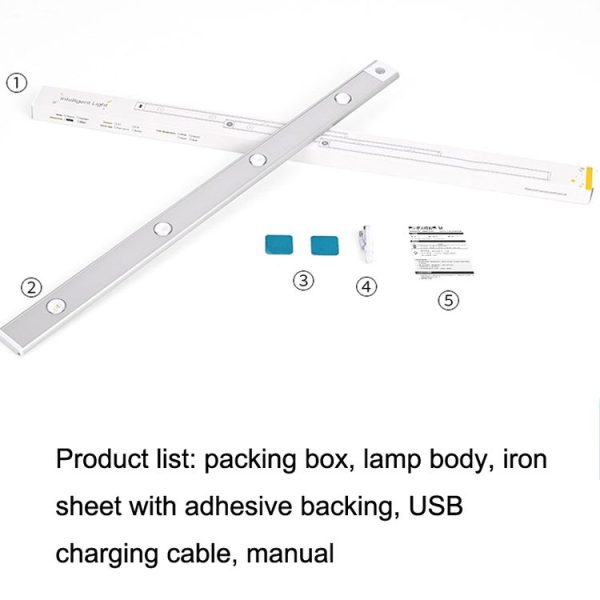 Ultra-thin Smart LED Human Body Sensor Light Bar, Length: 20cm (Piano Black) - Image 4