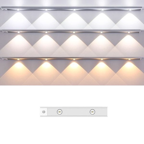 Ultra-thin Smart LED Human Body Sensor Light Bar, Length: 30cm (Space Silver)
