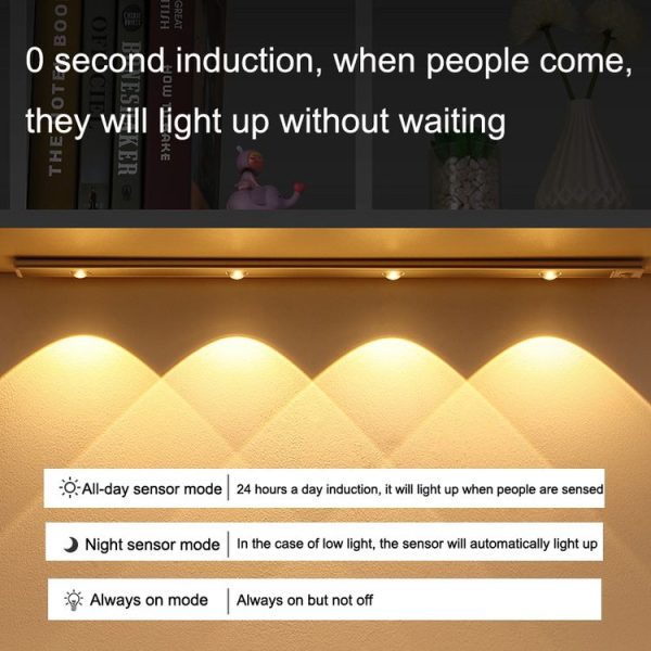 Ultra-thin Smart LED Human Body Sensor Light Bar, Length: 30cm (Space Silver) - Image 6