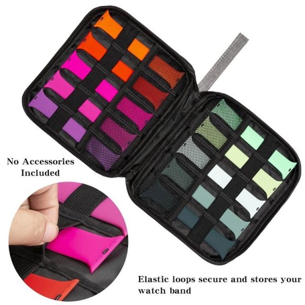 Strap Data Cable Portable Mesh Bag Portable Storage Bag For Apple Watch (Black) - Image 6
