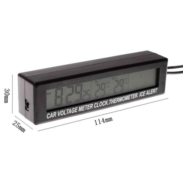 Car Inside And Outside Dual Temperature+Clock+Voltage LED Electronic Display (Orange+Blue) - Image 2