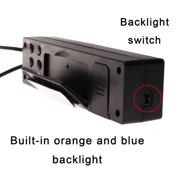 Car Inside And Outside Dual Temperature+Clock+Voltage LED Electronic Display (Orange+Blue) - Image 4