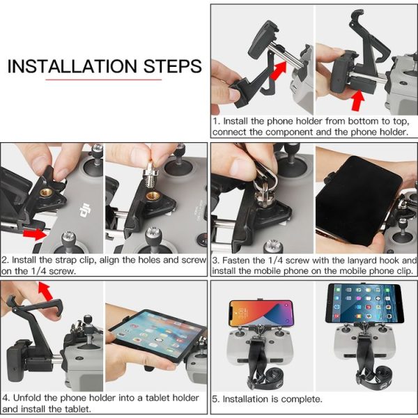 RCSTQ Remote Control Phone Tablet Bracket for DJI Mavic 3 / Mini 2 / Mini 3 Pro, Style: Only Clip - Image 6
