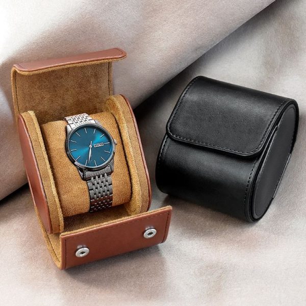 PU Leather Watch Protective Dustproof Display Box Portable Storage Box (Brown) - Image 6