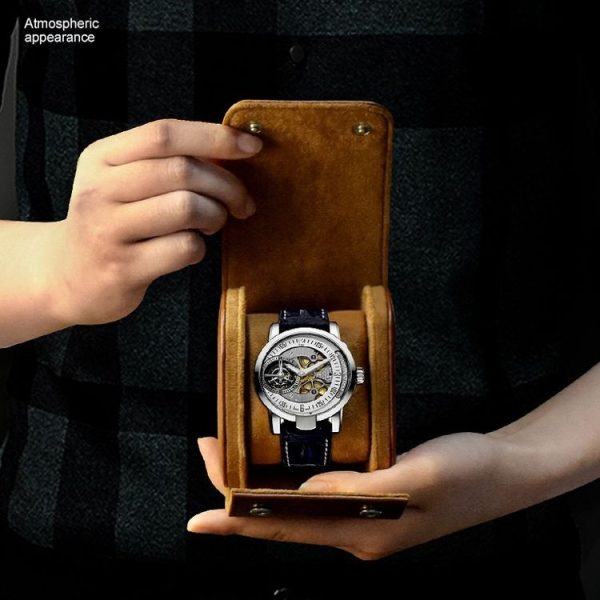 PU Leather Watch Protective Dustproof Display Box Portable Storage Box (Brown) - Image 7