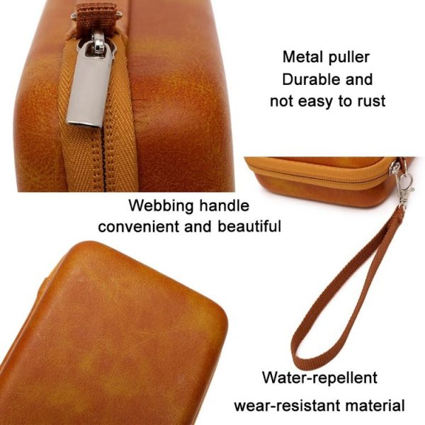 Hard Shell Action Camera Portable Handheld Storage Bag for DJI Osmo Action2 (PU Yellow) - Image 3