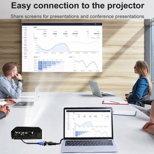 HDMI Female To VGA Male With Audio Adapter Computer Monitor TV Projector Converter (White) - Image 6