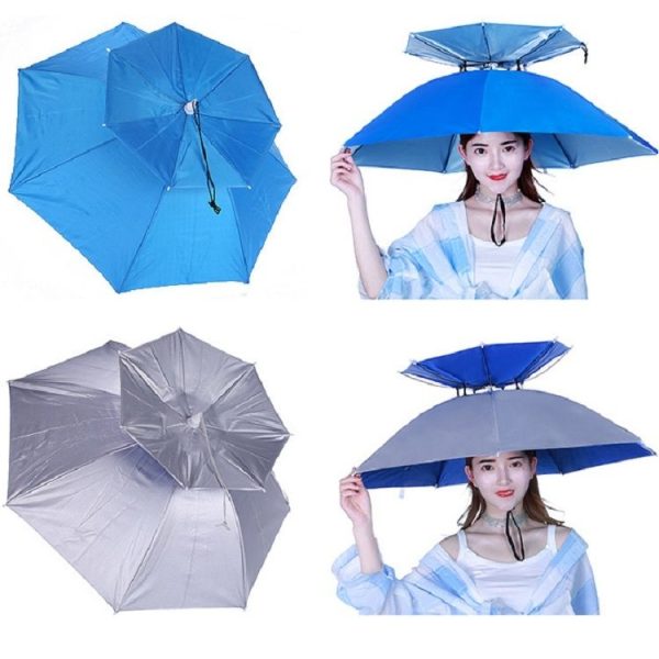 Outdoor Sunscreen And Rainproof Folding Double-layer Fishing Umbrella Hat, Color: Ultralight 80 Camellia - Image 7