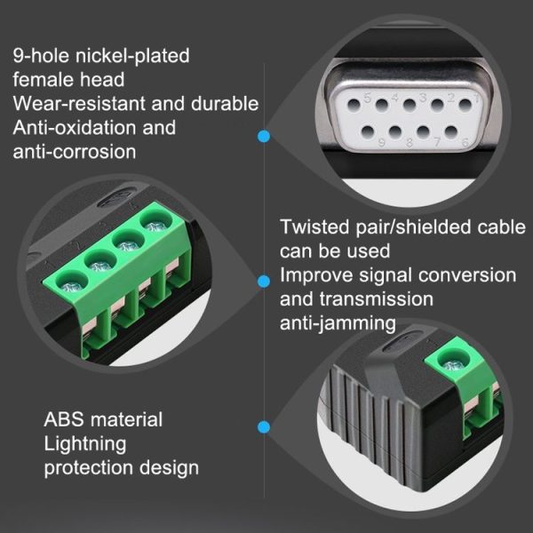 DTECH DT-9001 Industrial Grade Lightning And Surge Protection RS232 To 485 Converter - Image 3