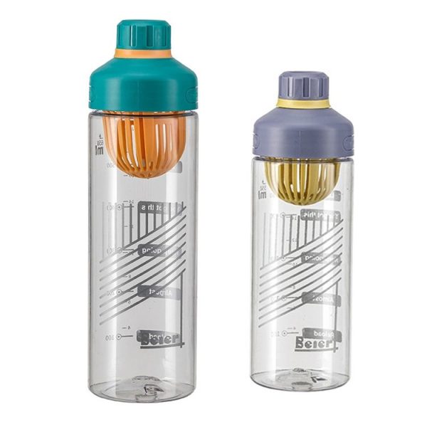 Portable High Temperature Resistant Tea Leaking Plastic Cup, Capacity: 550ml (Green Orange) - Image 3
