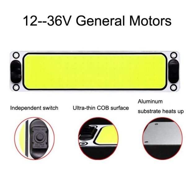 2PCS Car Cab LED Reading Light COB Truck Interior Light Dome Lamp (White Light) - Image 3