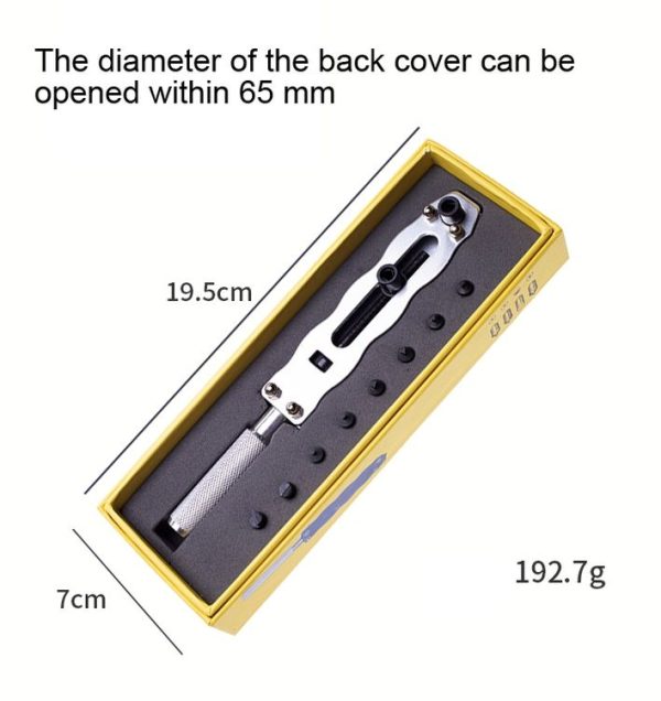 Watch Case Opener Tool Adjustable Watch Back Cover Remover Open Wrench, Model: 65mm 2 Claws - Image 4