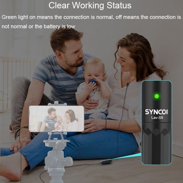 SYNCO S8 Lavalier Live Wired Microphone, Spec: Black + 8 Pin - Image 4