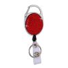 Ceramic Clay Pull Buckle Metal Retractable Keychain Document Buckle (Red)