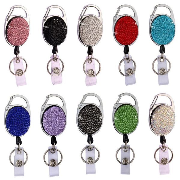 Ceramic Clay Pull Buckle Metal Retractable Keychain Document Buckle (Red) - Image 2