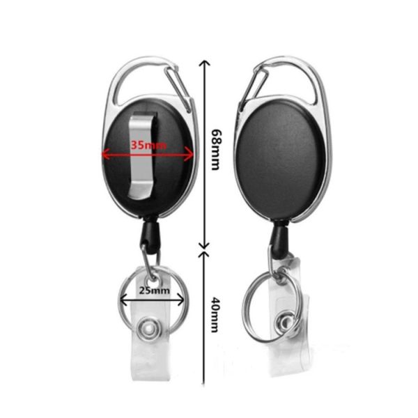 Ceramic Clay Pull Buckle Metal Retractable Keychain Document Buckle (Red) - Image 3