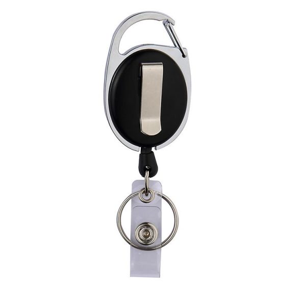 Ceramic Clay Pull Buckle Metal Retractable Keychain Document Buckle (Red) - Image 5