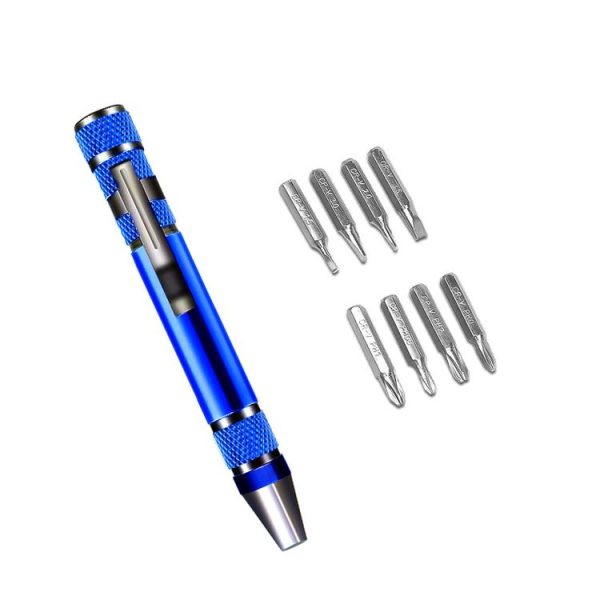 8 In 1 Screwdriver Aluminum Alloy Combination Disassembly Pen Repair Screwdriver (Blue)