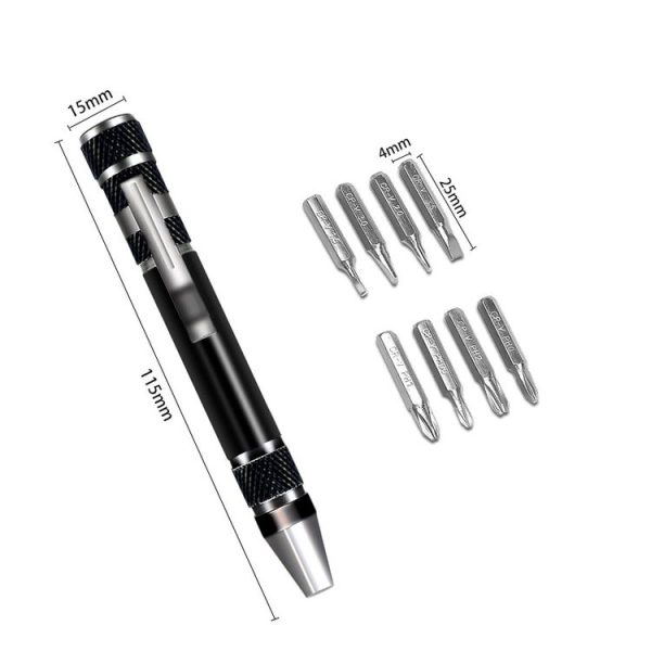 8 In 1 Screwdriver Aluminum Alloy Combination Disassembly Pen Repair Screwdriver (Blue) - Image 3