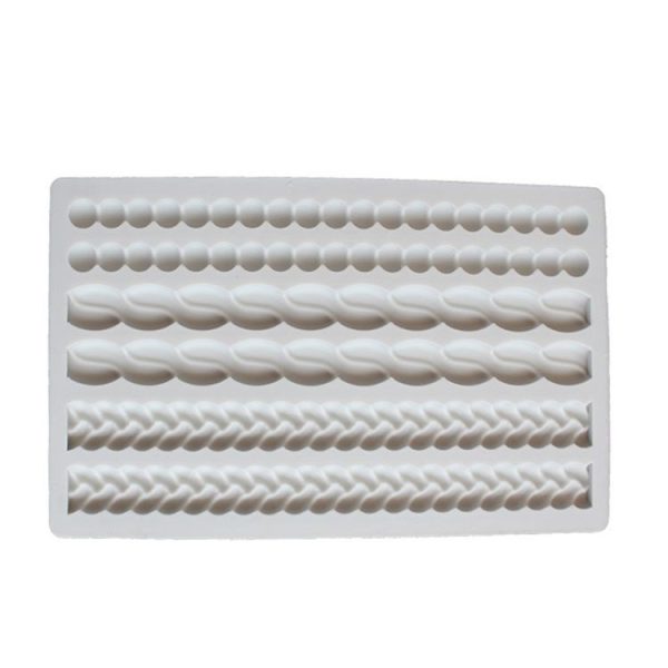 Pearl Twist Braided Fondant Cake Silicone Mold (Grey)