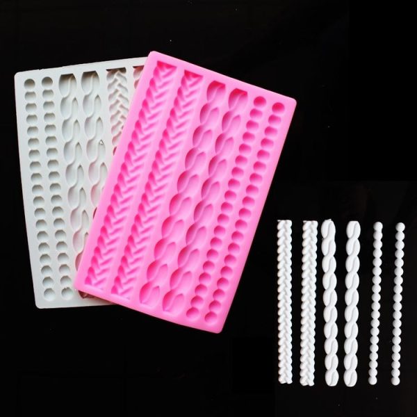 Pearl Twist Braided Fondant Cake Silicone Mold (Grey) - Image 2