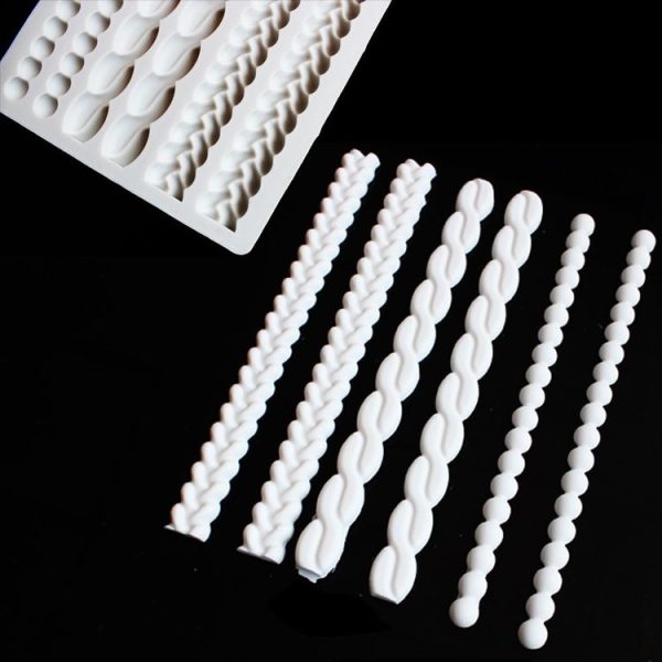 Pearl Twist Braided Fondant Cake Silicone Mold (Grey) - Image 4