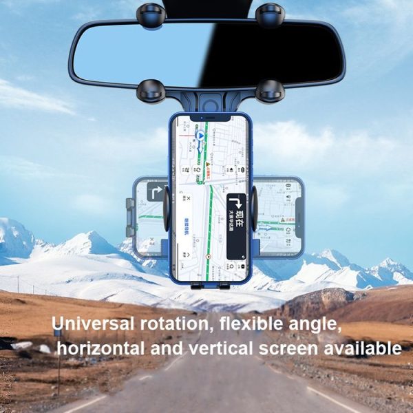 Snap-on Rearview Mirror Car Phone Holder - Image 5