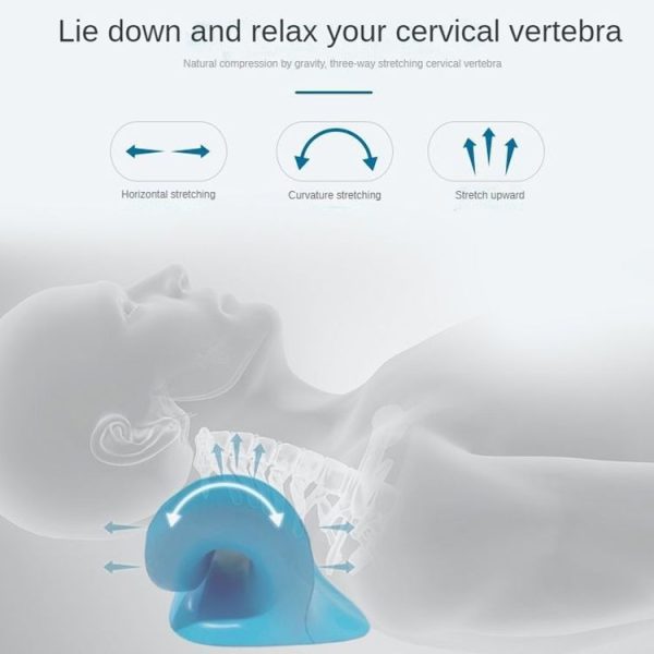 Neck Shoulder Stretcher Relaxer Cervical Chiropractic Traction Device Pillow (Blue) - Image 6