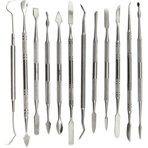 12 In 1 Stainless Steel Wax Carving Knife Dental Tool Set Clay Modeling Tool