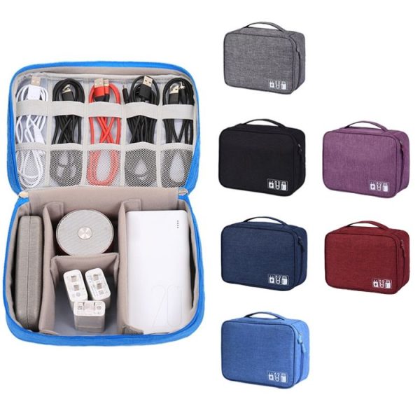 Multifunctional Cationic Digital U Disk Data Cable Storage Bag (Blue) - Image 2
