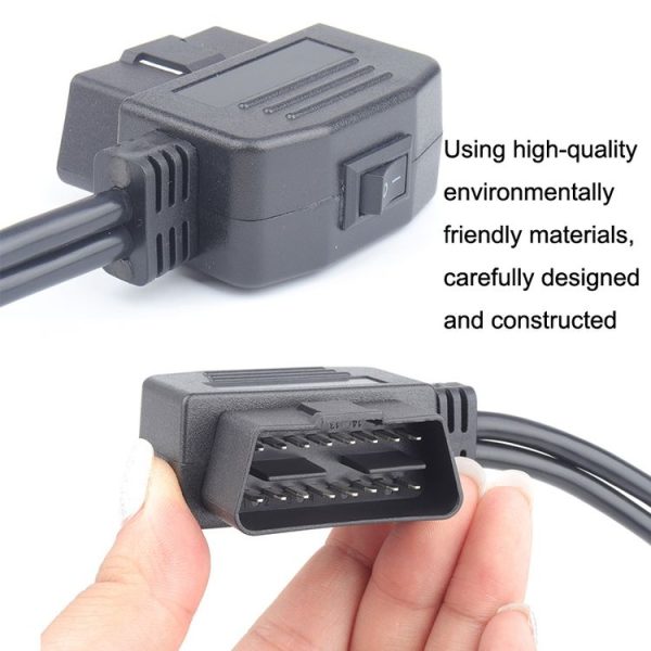 Car OBD To Cigarette Lighter Female Seat Driving Recorder Power Cord 50cm - Image 4