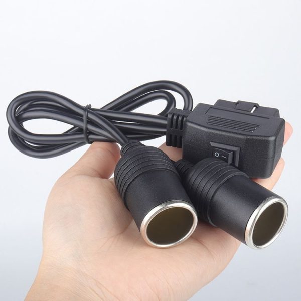 Car OBD To Cigarette Lighter Female Seat Driving Recorder Power Cord 50cm - Image 6