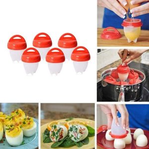 6 PCS / Set Eierkokers Cooker Silicone Non-stick Egg Steamer