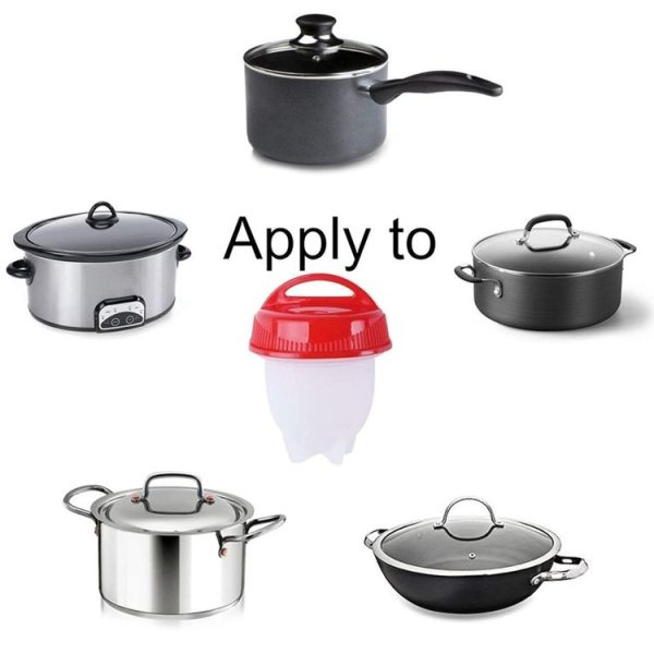 6 PCS / Set Eierkokers Cooker Silicone Non-stick Egg Steamer - Image 4