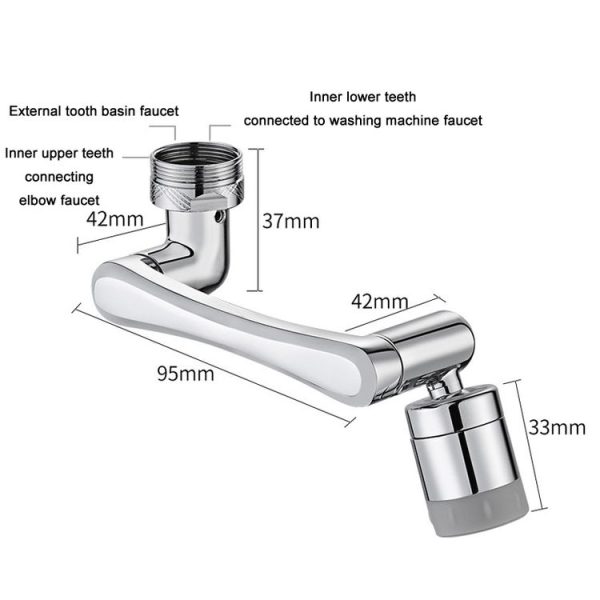 Faucet Robot Arm Universal Extender 1080 Degree Lifting Aerator, Specification: Single Outlet - Image 3