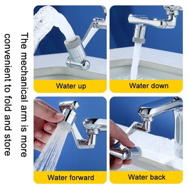 Faucet Robot Arm Universal Extender 1080 Degree Lifting Aerator, Specification: Single Outlet - Image 4