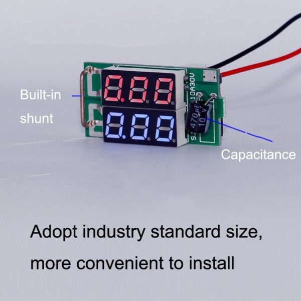 Dual-Display Voltage Current Meter Digital DC Voltage Meter, Specification: 50A (Red) - Image 6