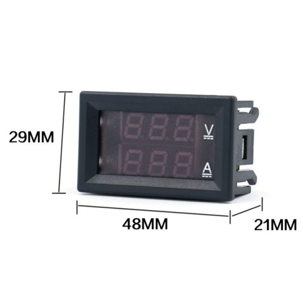 Dual-Display Voltage Current Meter Digital DC Voltage Meter, Specification: 50A (Red Blue) - Image 4