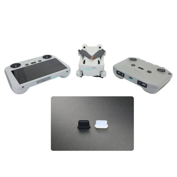 2 Sets Drone Body Remote Control Charging Port Dust Plug for DJI Mini 3 Pro (Transparent) - Image 2