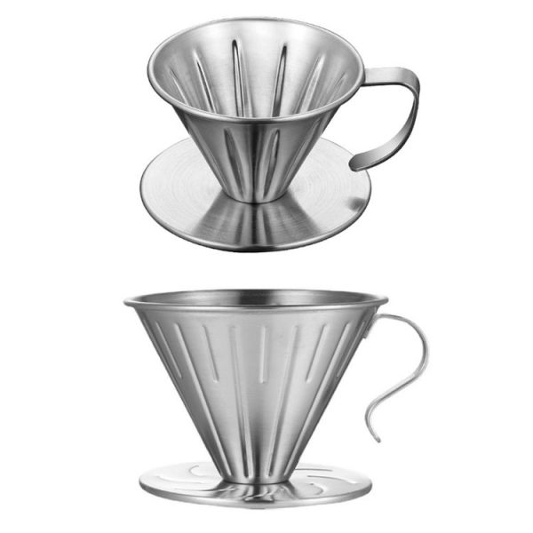 Double-layer Stainless Steel Pour-over Coffee Filter, Size: Small - Image 2