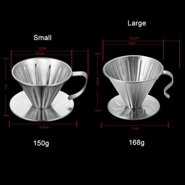 Double-layer Stainless Steel Pour-over Coffee Filter, Size: Small - Image 3