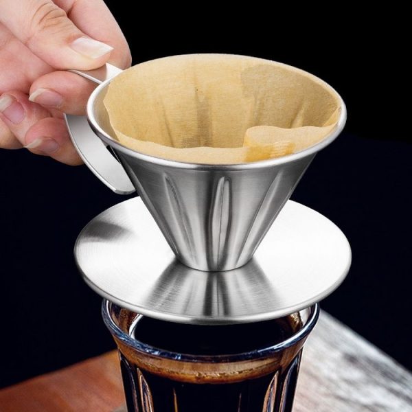 Double-layer Stainless Steel Pour-over Coffee Filter, Size: Small - Image 7